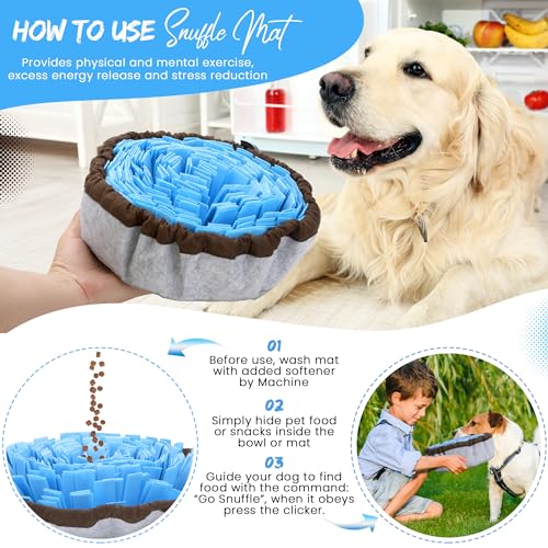 18" Dog Snuffle Mat (Blue 18 Inch with Clicker and Suction Cup)