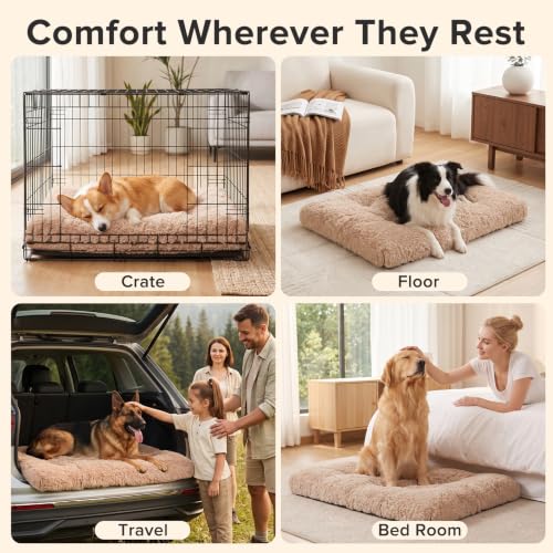 Dog Bed Crate Pad (23.0"L x 18.0"W x 3.0"Th / Beige)
