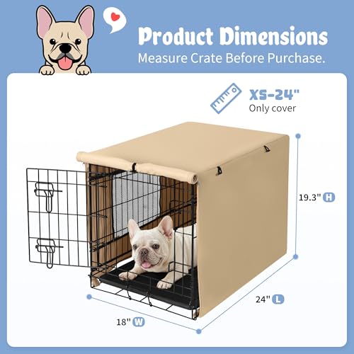 Dog Crate Cover (24.0"L x 18.0"W x 19.3"H / Beige)