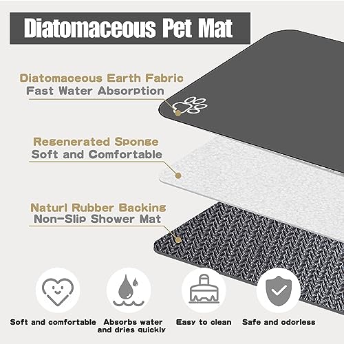 Large Pet Feeding Mat (dark grey / 39.3"L x 15.7"W)
