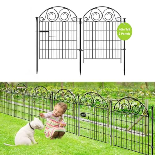 Tall Garden Fence with Gate (40''(H)-2panels-4.4ft(L))