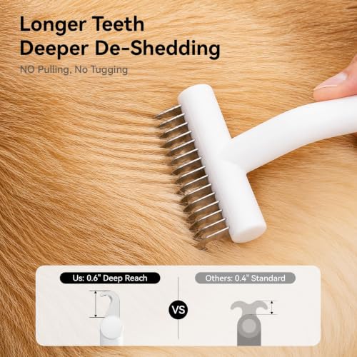 Undercoat Rake for Dogs (White)
