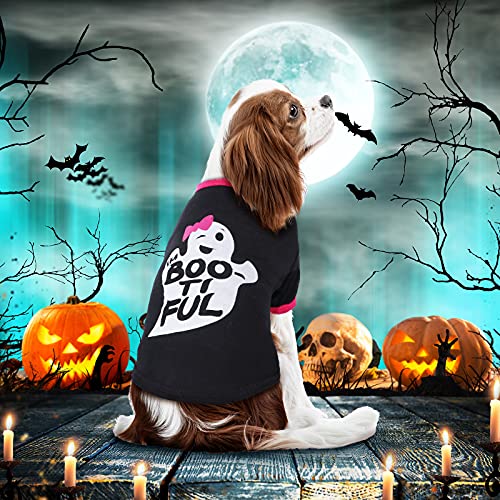 5 Pcs Halloween Dog Shirt Pumpkin Ghost Print (S)