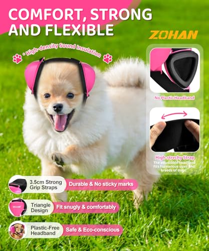 DG02 Dog Ear Muffs Noise Protection (Fuchsia-small-normal Earpads)