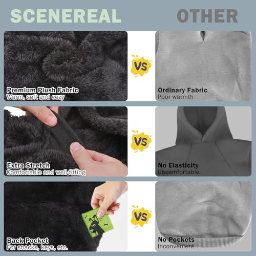 Fleece Dog Sweaters Hoodie for Small Medium Large Dogs Girls Boys (Large / Black)