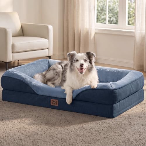 Orthopedic XL Dog Bed for Large Dog (Navy / 42x30x7.5)