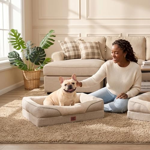 Orthopedic Dog Bed for Medium Dog (Beige / 30x20x6.5)