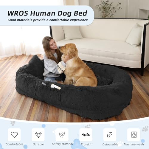 Human Dog Bed (71.0"L x 45.0"W x 12.0"Th / Black)