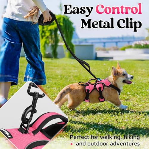 Escape Proof Dog Harness for Small (Peach Pink / Small)