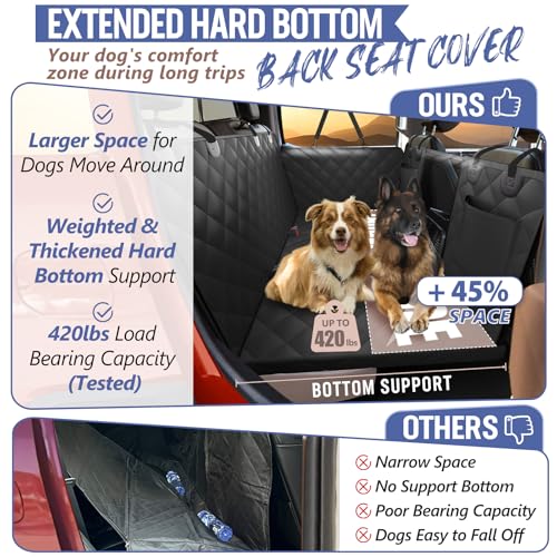 Dog Truck Seat Cover for Back Seat (XL - For Full Size Truck / Full Size SUV / Black)