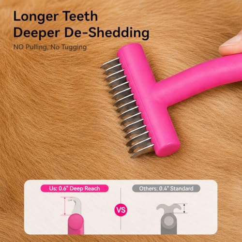 Undercoat Rake for Dogs (Pink)