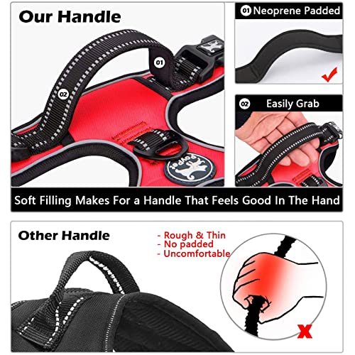 No Pull Dog Harness Small with Front Clip & Neck Release Buckle (S / Red)