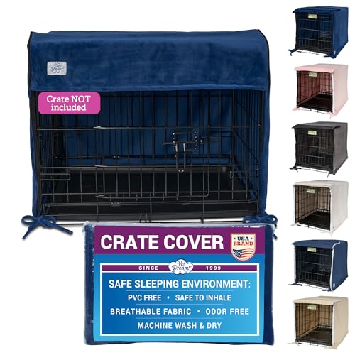 Dog Crate Cover (Navy Blue / 24.0"L x 18.0"W x 19.0"H)