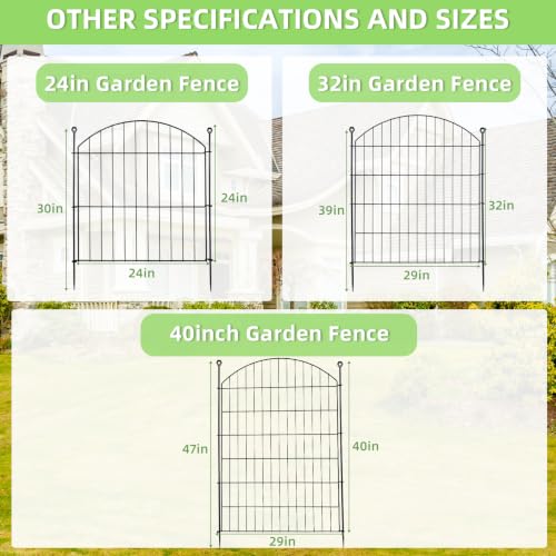 Decorative Garden Fence (Black / 32 in(H))