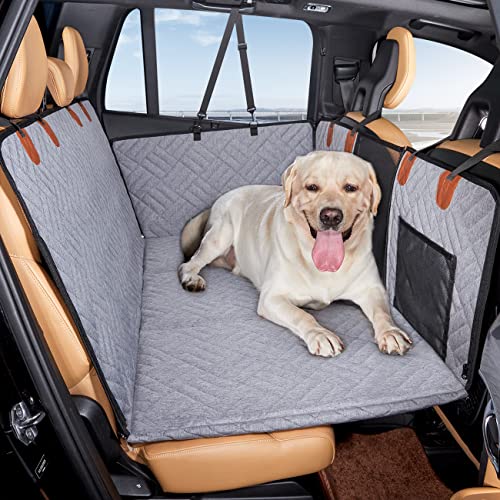 Hard Bottom Dog Car Seat Cover for Back Seat (Grey / For Car/SUV/Small Truck)