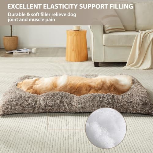 Dog Bed for Large Dogs (Khaki / 3XL(53x36 inch))