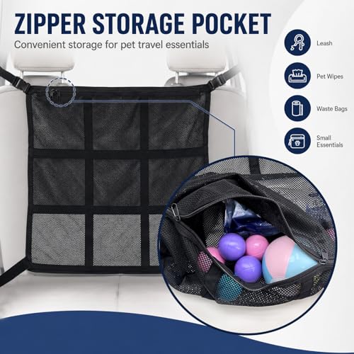Dog Car Barrier with Zipper Storage Organizer (Small 23"*23")