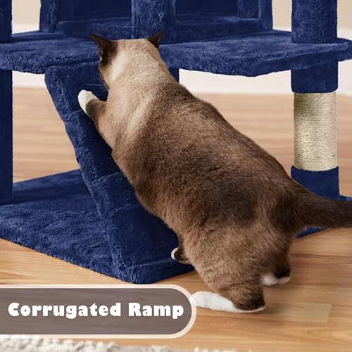54in Cat Tree Tower (Navy Blue / 54in)