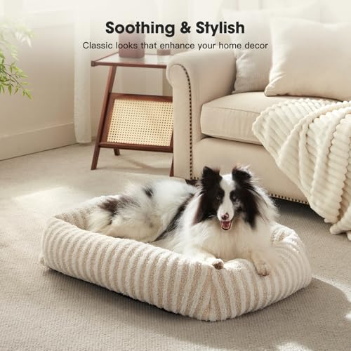 Dog Beds for Small Dogs Cats (White / S(20"Lx19"Wx6"Th))