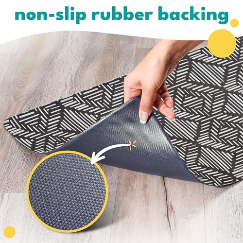 Large Dog Mat for Food and Water (16.5"L x 26"W / Boho Bliss)