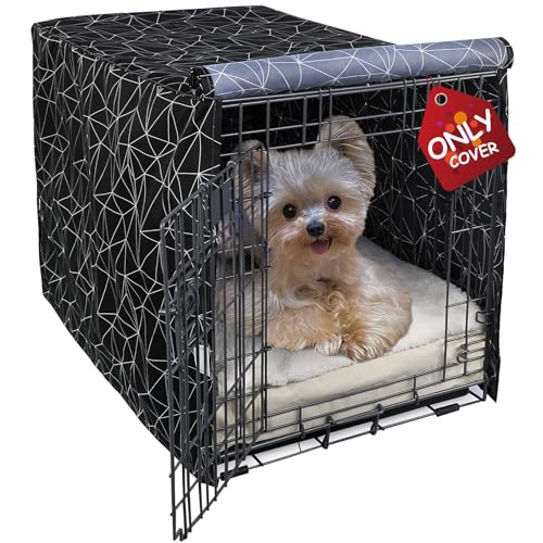 Pattern Dog Crate Cover (Black and White / 18.0"L x 12.0"W x 14.0"H)