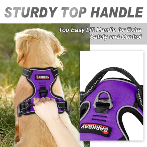 Dog Harness No Pull for Small Sized Dog Front Back Clips (Small(Chest:19.5-26") / Purple)