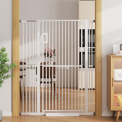 Jekriuet 57" Extra Tall Pet Gate (White)