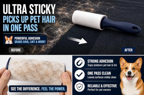 Extra Sticky Lint Roller for Pet Hair (6 Packs)