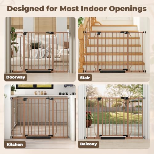 29" 45" Baby Gate for Stairs & Doorways (Brown / 29-45"Wide, 30"Tall)