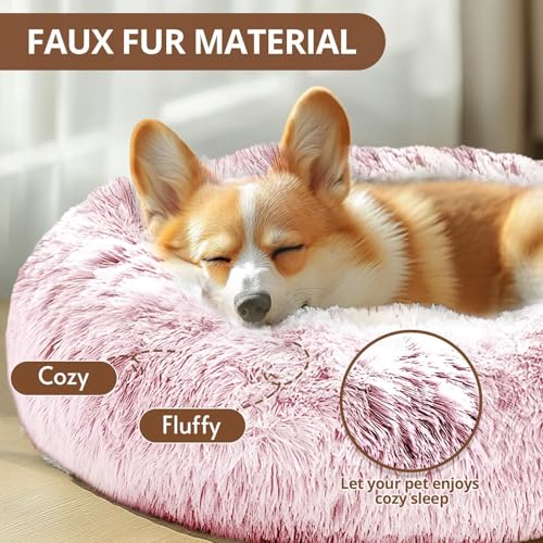 Calming Dog Beds Large Sized Dog (Smoke Pink / 36.0"L x 36.0"W x 8.0"Th)