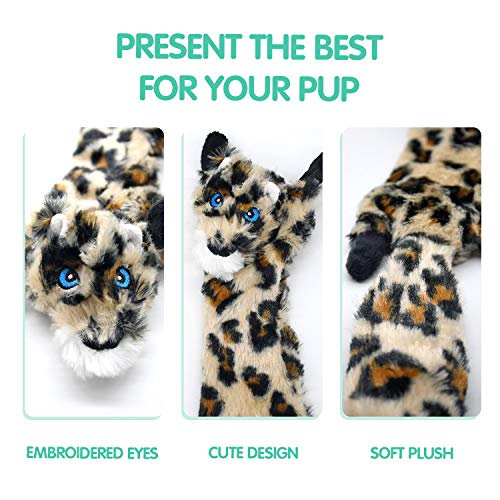 Dog Squeaky Toys No Stuffing (For Medium and Large Breed / 3 Pack - Pig Cow Leopard)