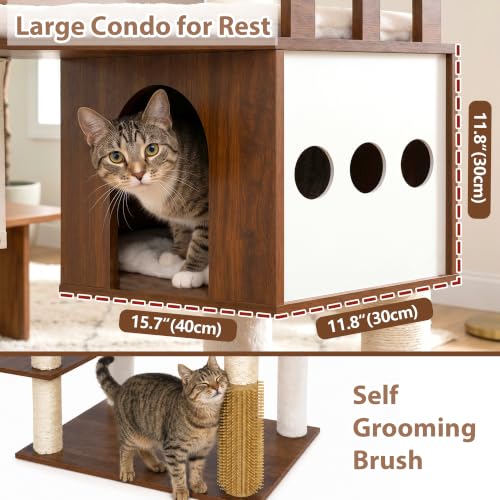 Modern Cat Tree (76 inches / Earth Brown)
