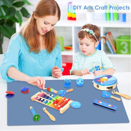 Extra Large Silicone Craft Mat for Kids (03-grayblue / 24"L x 16"W)