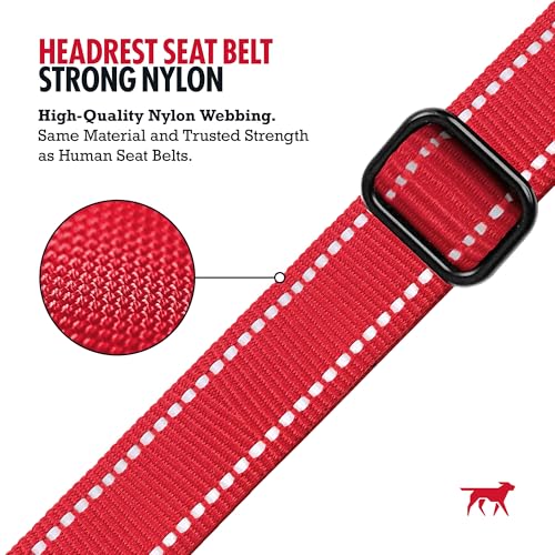 Dog Seat Belt for Car Headrest (Red)