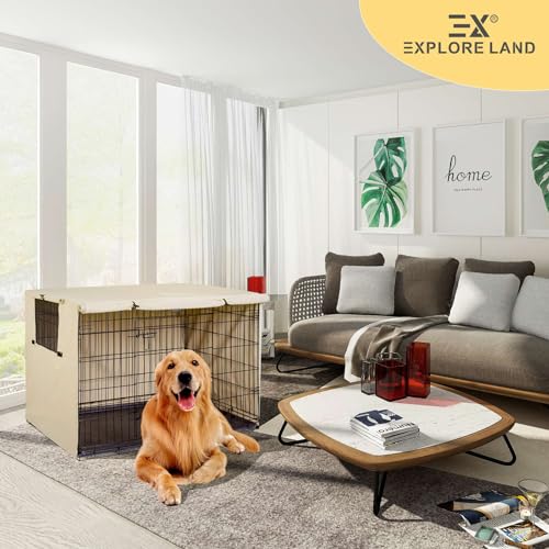 Dog Crate Cover (Tan / 30.0"L x 19.0"W x 21.0"H)