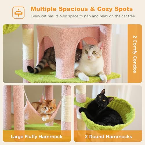 71.2" Tall Cat Tree (Pink / 71.2in)