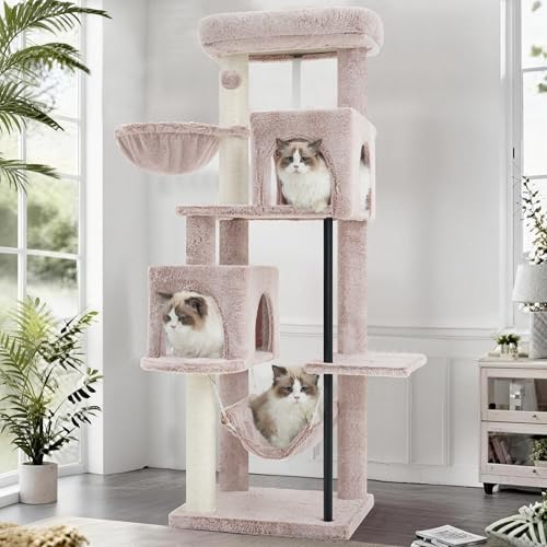 Cat Tree Tower with Sturdy Steel Tube for Indoor Cats GCT014MU (51.2 inches / Muchroom)