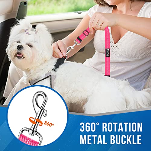 Double Dog Car Seat Belt (Fluorescent Pink)