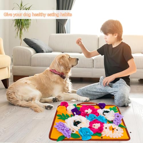 Snuffle Mat for Dogs Pet Treats Feeding Mat for Small (Orange)