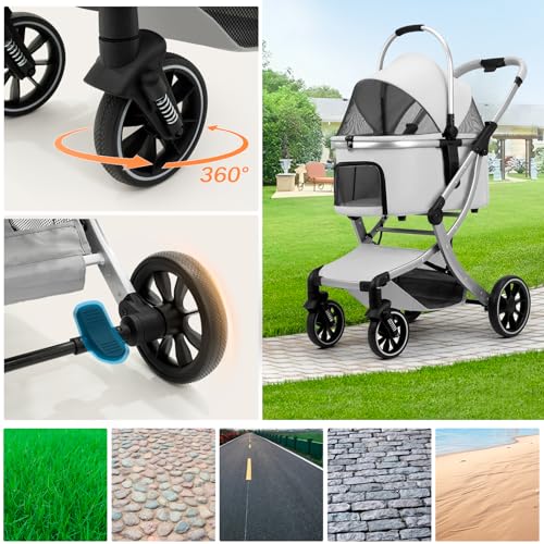 3 in 1 Pet Stroller for Small (Green)