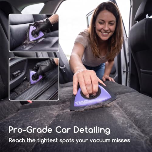 Mini Pet Hair Remover for Car Detailing Dog Hair Tool Brush (Purple)