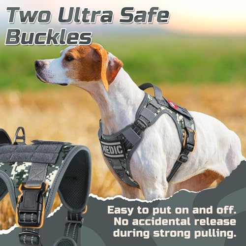 Tactical Dog Harness for Medium (Grey Camo / Medium)
