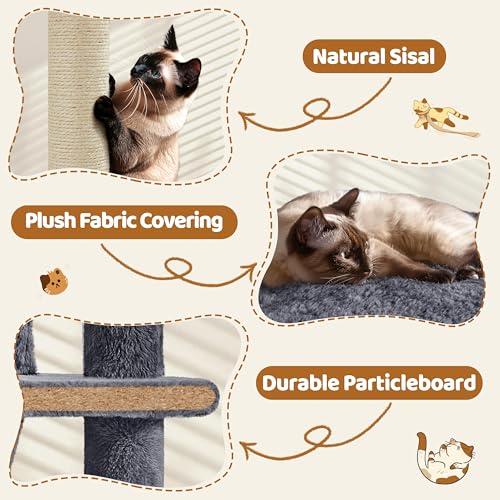 70in Multi Level Sturdy Cat Tree (Dark Gray / 70in)