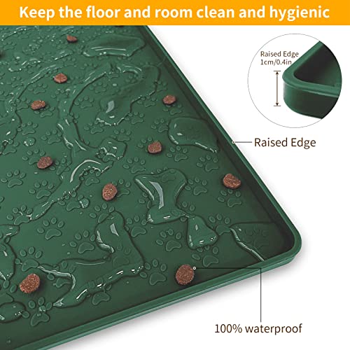 Pet Placemat for Dog and Cat (11.8"L x 11.8"W / Hunter Green)