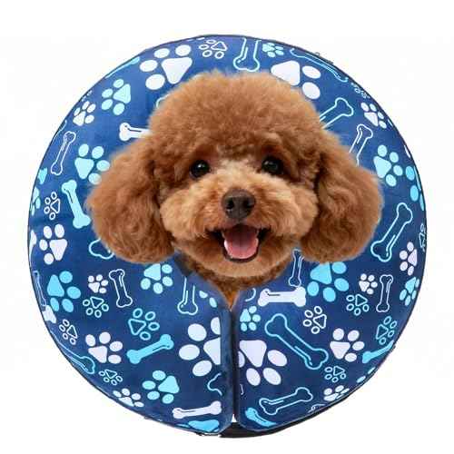 Dog Cone Alternative After Surgery (Blue Footprints / S(Neck 11"-13"))