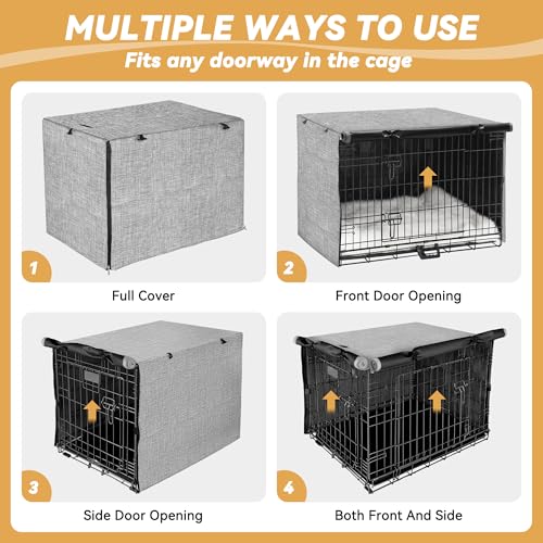 Dog Crate Cover (48.0"L x 30.3"W x 32.3"H / Grey)