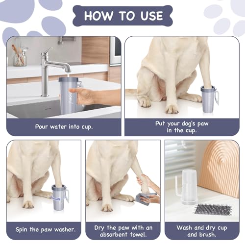 Paw Cleaner with Handle for Large Dogs