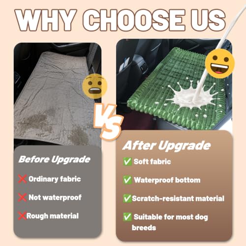Dog Car Seat Waterproof Bed Cover Back Seat Dark Green 23.6”x51” (Dark Green / 23.6”x51”)