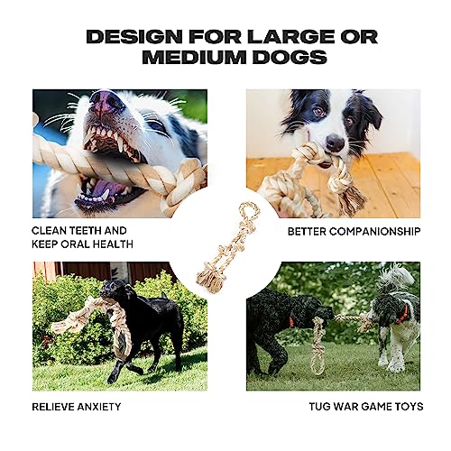 Dog Rope Toys for Large (3 Knots - Twin Tug)
