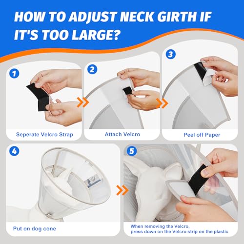 Dog Cone Collar with Soft Liner to Stop Licking (Grey / XL(Depth: 11.0, Girth: 16-19.5))
